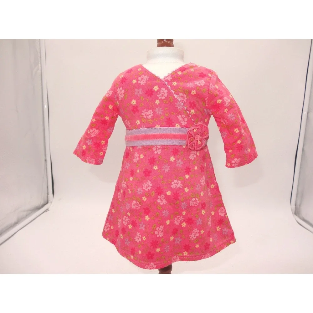 American Girl Doll Chrissa Maxwell Meet Dress Pink Floral Long Sleeve Outfit
